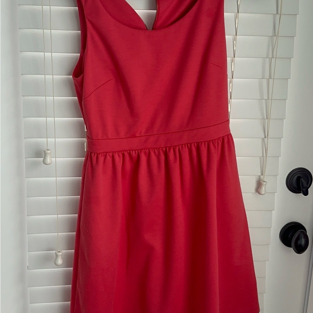 coral Sleeveless Dress with pockets